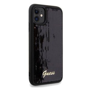 Apple iPhone 11 / XR Guess dėklas Sequin Script Metal (GUHCN61PSFDGSK) juodos spalvos - Image 4