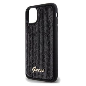 Apple iPhone 11 / XR Guess dėklas Sequin Script Metal (GUHCN61PSFDGSK) juodos spalvos - Image 6