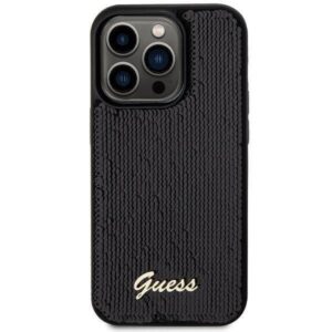 Apple iPhone 13 Pro Guess dėklas Sequin Script Metal (GUHCP13LPSFDGSK) juodos spalvos - Image 3