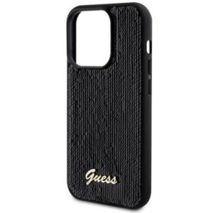 Apple iPhone 13 Pro Guess dėklas Sequin Script Metal (GUHCP13LPSFDGSK) juodos spalvos - Image 6