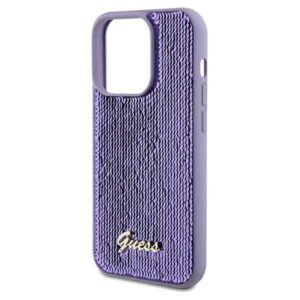 Apple iPhone 14 Pro Guess dėklas Sequin Script Metal (GUHCP14LPSFDGSU) violetinės spalvos - Image 6