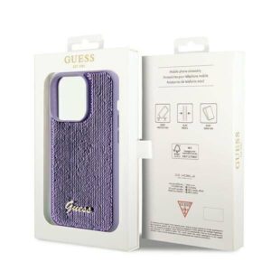 Apple iPhone 14 Pro Guess dėklas Sequin Script Metal (GUHCP14LPSFDGSU) violetinės spalvos - Image 8