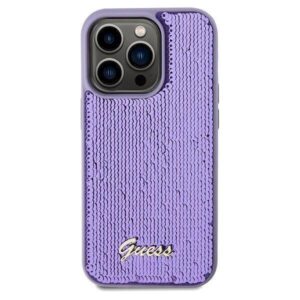 Apple iPhone 14 Pro Max Guess dėklas Sequin Script Metal (GUHCP14XPSFDGSU) violetinės spalvos - Image 3