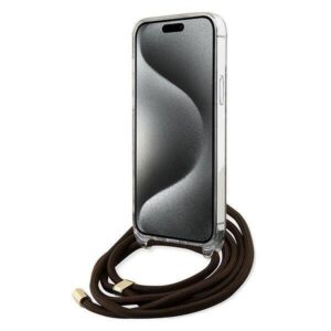 Apple iPhone 15 Pro Guess dėklas Crossbody Cord 4G Print (GUHCP15LHC4SEW) rudos spalvos - Image 4