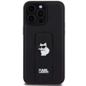 Apple iPhone 13 Pro Karl Lagerfeld dėklas Gripstand Saffiano Choupette Pins (KLHCP13LGSACHPK) juodos spalvos - Image 3