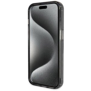 Guess GUHMP14XHRSGSK iPhone 14 Pro Max 6.7" czarny/juodos spalvos dėklas Ring Stand Script Glitter MagSafe - Image 5