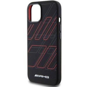 Apple iPhone 14 Plus / 15 Plus AMG dėklas silikoninis Large Rhombuses Pattern MagSafe (AMHMP15M23SSPK) juodos spalvos - Image 6