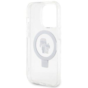 Apple iPhone 13 Pro Karl Lagerfeld dėklas Ring Stand Karl&Choupettte MagSafe (KLHMP13LHMRSKCH) baltos spalvos - Image 7