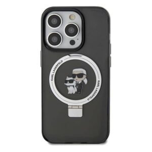 Apple iPhone 13 Pro Max Karl Lagerfeld dėklas Ring Stand Karl&Choupettte MagSafe (KLHMP13XHMRSKCK) juodos spalvos - Image 3