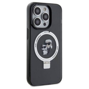 Apple iPhone 13 Pro Max Karl Lagerfeld dėklas Ring Stand Karl&Choupettte MagSafe (KLHMP13XHMRSKCK) juodos spalvos - Image 4