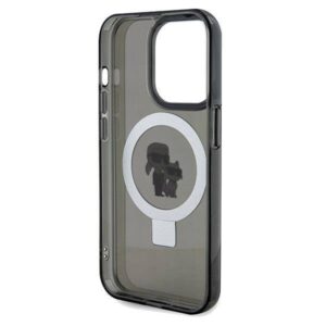 Apple iPhone 13 Pro Max Karl Lagerfeld dėklas Ring Stand Karl&Choupettte MagSafe (KLHMP13XHMRSKCK) juodos spalvos - Image 7