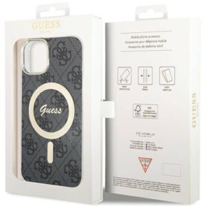 Apple iPhone 14 plus / 15 plus Guess dėklas 4G MagSafe (GUHMP15MH4STK) juodos spalvos - Image 7