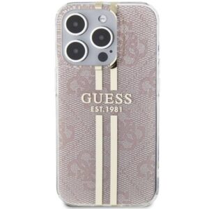 Apple iPhone 14 Pro Max Guess dėklas IML 4G Gold Stripe (GUHCP14XH4PSEGP) rožinės spalvos - Image 3