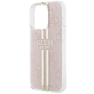 Apple iPhone 14 Pro Max Guess dėklas IML 4G Gold Stripe (GUHCP14XH4PSEGP) rožinės spalvos - Image 6