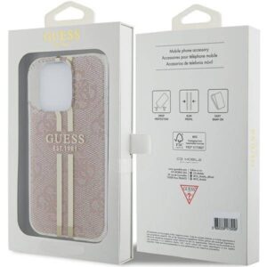Apple iPhone 14 Pro Max Guess dėklas IML 4G Gold Stripe (GUHCP14XH4PSEGP) rožinės spalvos - Image 8