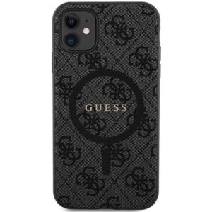 Apple iPhone 11 Guess dėklas 4G Collection odinis Metal Logo MagSafe (GUHMN61G4GFRK) juodos spalvos - Image 3