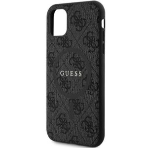 Apple iPhone 11 Guess dėklas 4G Collection odinis Metal Logo MagSafe (GUHMN61G4GFRK) juodos spalvos - Image 6