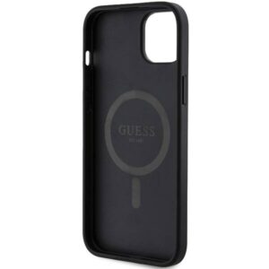 Apple iPhone 13 / 14 / 15 Guess dėklas 4G Collection odinis Metal Logo MagSafe (GUHMP15SG4GFRK) juodos spalvos - Image 7