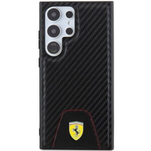 Samsung Galaxy S24 Ultra Ferrari dėklas Carbon Stitched Bottom (FEHCS24LN3PUK) juodos spalvos - Image 3