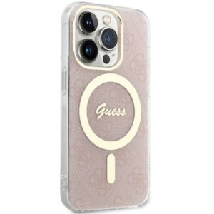 Apple iPhone 15 Pro Guess dėklas IML 4G MagSafe (GUHMP15LH4STP) rožinės spalvos - Image 4