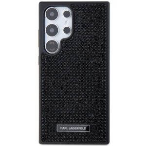Samsung Galaxy S24 Ultra Karl Lagerfeld dėklas Rhinestone Metal Logo (KLHCS24LHDSPRK) juodos spalvos - Image 3