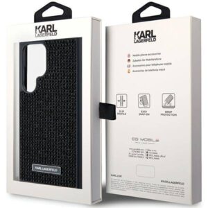Samsung Galaxy S24 Ultra Karl Lagerfeld dėklas Rhinestone Metal Logo (KLHCS24LHDSPRK) juodos spalvos - Image 8