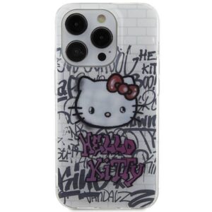 Apple iPhone 13 Pro Hello Kitty dėklas IML Kitty On Bricks Graffiti (HKHCP13LHDGPHT) baltos spalvos - Image 3