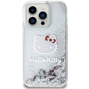 Apple iPhone 13 Pro Hello Kitty dėklas Liquid Glitter Charms Kitty Head (HKHCP13LLIKHET) sidabrinės spalvos - Image 3