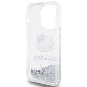 Apple iPhone 15 Pro Hello Kitty dėklas Liquid Glitter Charms Kitty Head (HKHCP15LLIKHET) sidabrinės spalvos - Image 7