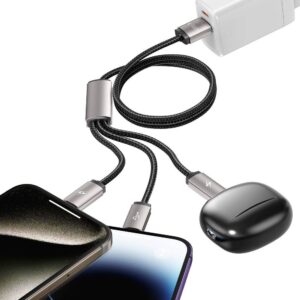 Kabelis 3in1 3.5A 1m USB - USB-C + Lightning + Micro USB Tech-Protect UltraBoost pilkos spalvos - Image 5