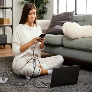 Kabelis 3in1 3.5A 1m USB - USB-C + Lightning + Micro USB Tech-Protect UltraBoost pilkos spalvos - Image 7