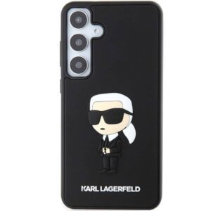 Samsung Galaxy S24 Karl Lagerfeld dėklas 3D Rubber Ikonik (KLHCS24S3DRKINK) juodos spalvos - Image 3
