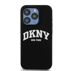 Apple iPhone 13 Pro DKNY dėklas Liquid Silicone White Printed Logo MagSafe (DKHMP13LSNYACH) juodos spalvos - Image 3
