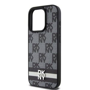 Apple iPhone 15 Pro DKNY odinis dėklas Checkered Mono Pattern & Printed Stripes (DKHCP15LPCPTSSK) juodos spalvos - Image 6