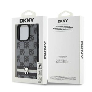 Apple iPhone 15 Pro DKNY odinis dėklas Checkered Mono Pattern & Printed Stripes (DKHCP15LPCPTSSK) juodos spalvos - Image 8