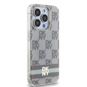 Apple iPhone 13 Pro DKNY dėklas IML Checkered Mono Pattern & Printed Stripes MagSafe (DKHMP13LHCPTSE) beige - Image 4