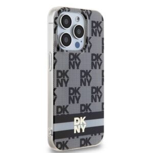 Apple iPhone 13 Pro DKNY dėklas IML Checkered Mono Pattern & Printed Stripes MagSafe (DKHMP13LHCPTSK) juodos spalvos - Image 4