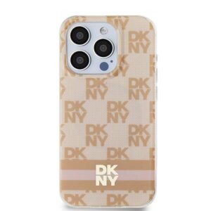 Apple iPhone 13 Pro Max DKNY dėklas IML Checkered Mono Pattern & Printed Stripes MagSafe (DKHMP13XHCPTSP) rožinės spalvos - Image 3