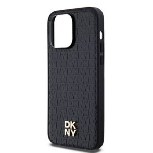 Apple iPhone 14 Pro Max DKNY odinis dėklas Monogram Pattern Metal Logo MagSafe (DKHMP14XPSHRPSK) juodos spalvos - Image 6