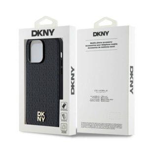 Apple iPhone 14 Pro Max DKNY odinis dėklas Monogram Pattern Metal Logo MagSafe (DKHMP14XPSHRPSK) juodos spalvos - Image 8