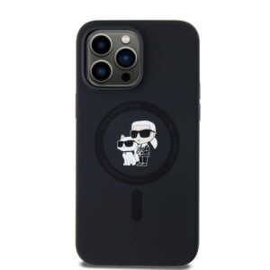 Apple iPhone 14 Pro Karl Lagerfeld dėklas Silicone Karl & Choupette Magsafe (KLHMP14LSCMKCRHK) juodos spalvos - Image 3