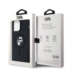 Apple iPhone 14 Pro Karl Lagerfeld dėklas Silicone Karl & Choupette Magsafe (KLHMP14LSCMKCRHK) juodos spalvos - Image 8