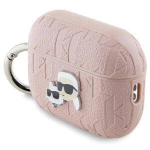 Apple AirPods Pro 2 Karl Lagerfeld Cover Monogram Karl & Choupette Head ausinių dėklas rožinės spalvos - Image 3