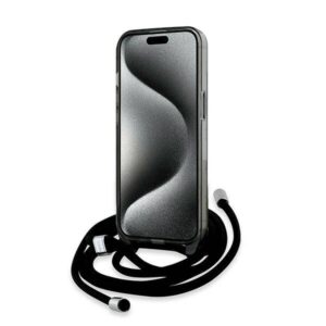 Apple iPhone 13 / 14 / 15 Karl Lagerfeld Hardcase IML Crossbody Monogram Karl & Choupette Head MagSafe (KLHMP15SHCKCKLCK) dėklas telefonui juodos spalvos - Image 4