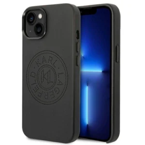 Karl Lagerfeld KLHCP14MFWHK Apple iPhone 14 Plus 6,7" dėklas telefonui juodos spalvos Leather Perforated Logo