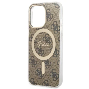 Set Guess GUBPP13LH4EACSW Case+ Charger Apple iPhone 13 Pro dėklas telefonui rudos spalvos 4G Print MagSafe - Image 6