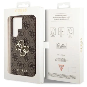Guess GUHCS23L4GMGBR Samsung Galaxy S23 Ultra S918 dėklas telefonui rudos spalvos 4G Big Metal Logo - Image 8