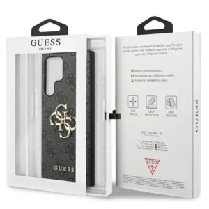 Guess GUHCS23L4GMGGR Samsung Galaxy S23 Ultra S918 dėklas telefonui pilkos spalvos 4G Big Metal Logo - Image 8