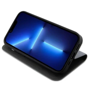 Karl Lagerfeld KLBKP14XSANKCPG Apple iPhone 14 Pro Max 6.7" atverčiamas dėklas telefonui sidabro spalvos Saffiano Karl & Choupette - Image 6