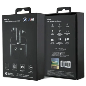 BMW Bluetooth ausinės BMWSES20MAMK TWS + docking station juodos spalvos M Collection - Image 5